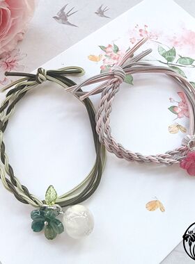 春夏新品【海棠系列6】丁禹兮绿色海棠花发圈发绳皮筋头绳手环