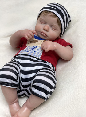 OtardDolls 50厘米仿真婴儿红色哈衣Loulou 植发高级彩绘重生娃娃