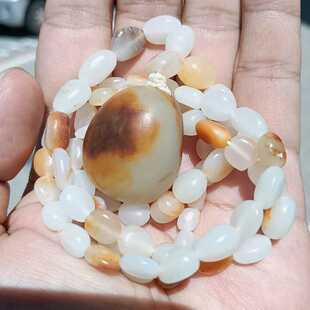 玉器63.2克新疆和田玉羊脂玉白玉籽料原石项链挂件吊坠 彩云轩特价