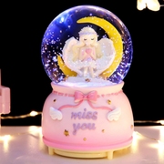 Princess girl crystal ball music box glowing rotating music box night light for children and girls birthday gift ornaments