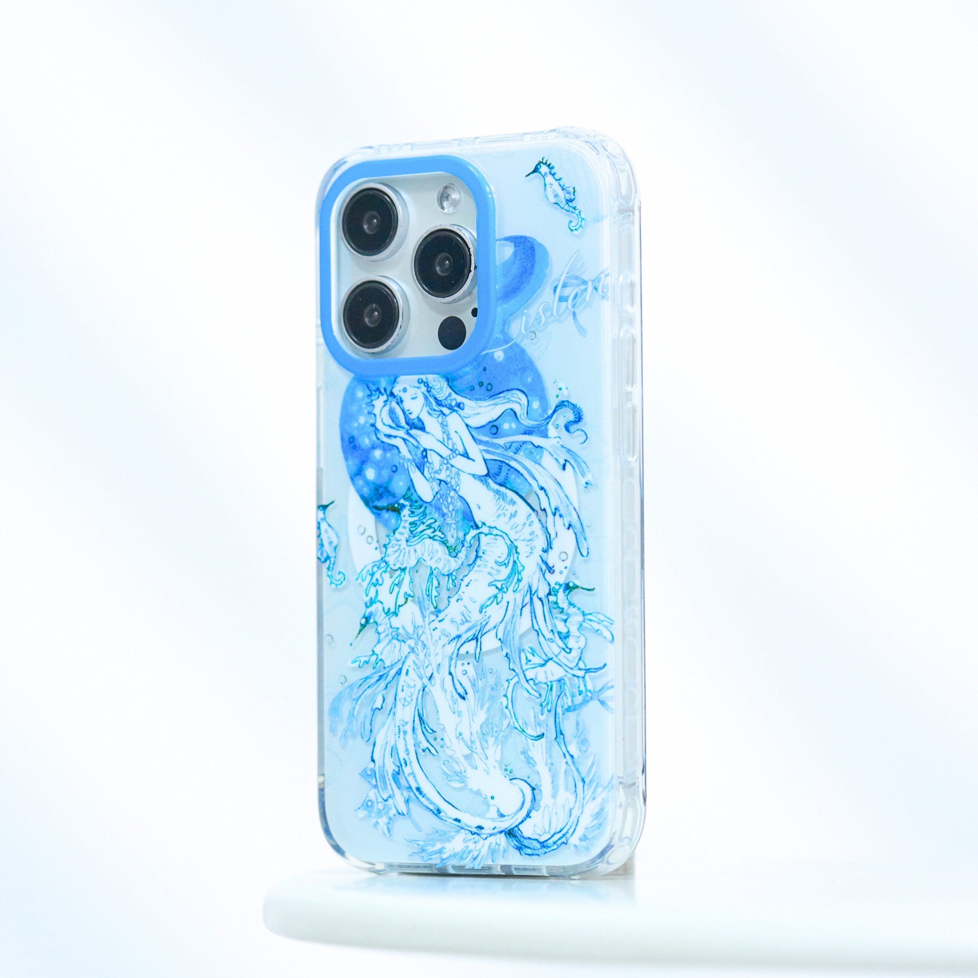 星期天家淡蓝珠泪哀歌手绘人鱼