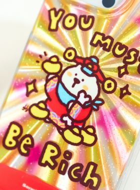 【支持16】艺术家授权星期天家小狗财神要你发双层半透镭射可爱卡通IMDiPhone16ProMax苹果15华为p70mate60