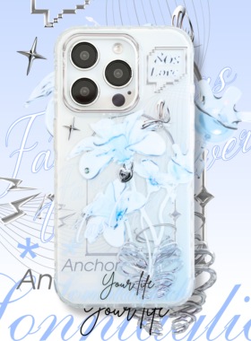 【支持17】星期天家原创未曾真实之花酸性艺术简约风日韩透明IMDiPhone16ProM苹果15华为p70mate60小众插画