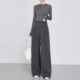 高腰灰色直筒裤 曼依拉机洗免烫格雷系阔腿裤 2025秋季 新款 女西装 裤
