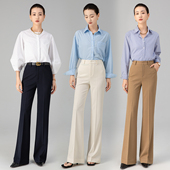 西装 通勤垂感显瘦高腰喇叭裤 微喇裤 子2026春季 白色 女长裤 超模神裤