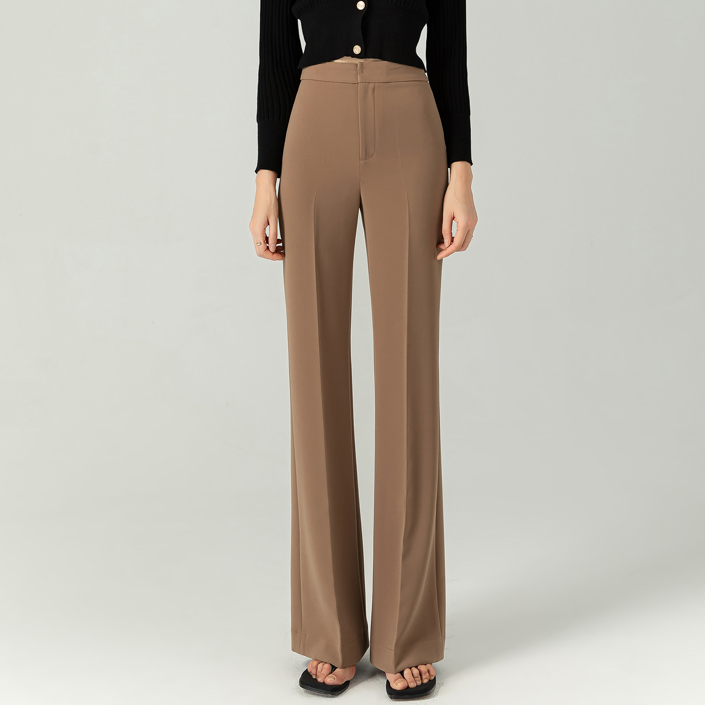 机洗免烫垂感微喇裤女2025秋款通勤显瘦西装长裤子高腰阔腿喇叭裤,女装/女士精品,休闲裤,淘宝优惠券,粉丝福利购,淘宝优惠卷