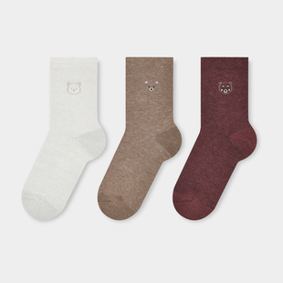 素女士卡通中筒袜棉质舒适透气休闲女袜可爱T20569 棉元