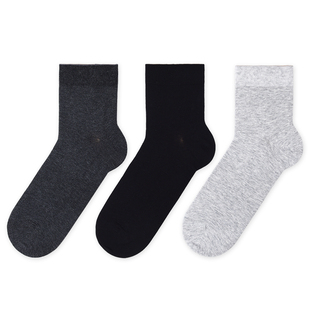 舒适简约纯色透气男款 袜子棉质薄款 中筒短袜B30132 素男士 棉元