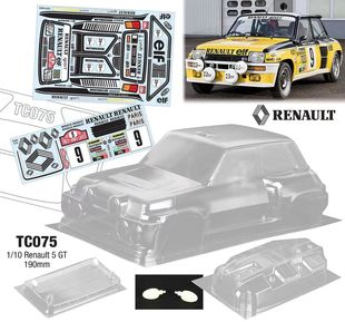 轴距258mm 运费6元 附灯杯 透明PC车壳 Renault 尾翼
