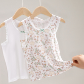 儿童背心女孩无袖 女大童吊带上衣 宝宝莫代尔冰丝薄款 T恤夏季 新款