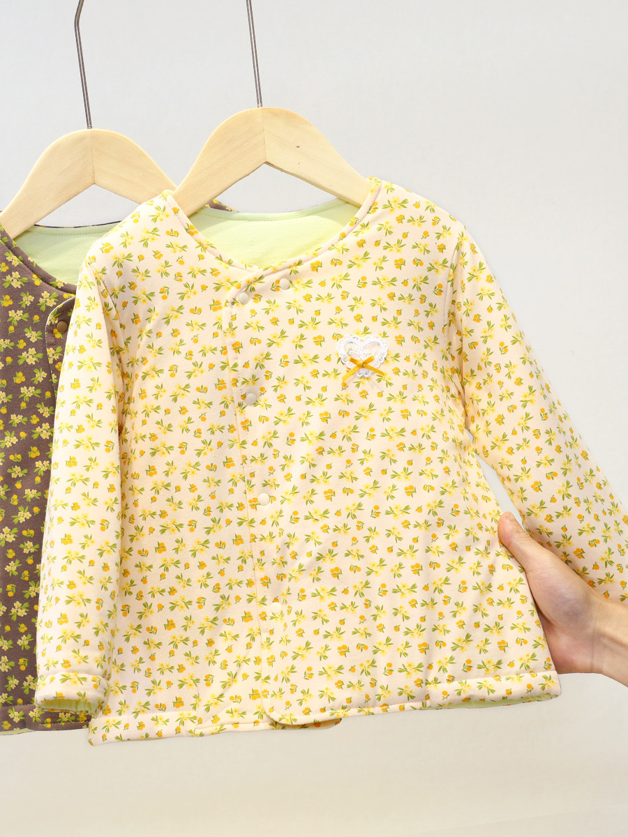 BABY PADDED TOPS AUTUMN AND WINTER BABY WARM CLOTHES CHILDRENS UNDERWEAR AUTUMN CLOTHES WOMENS COTTON CLOTHES MIDDLE AND LARGE CHILDREN WEAR THICKENED