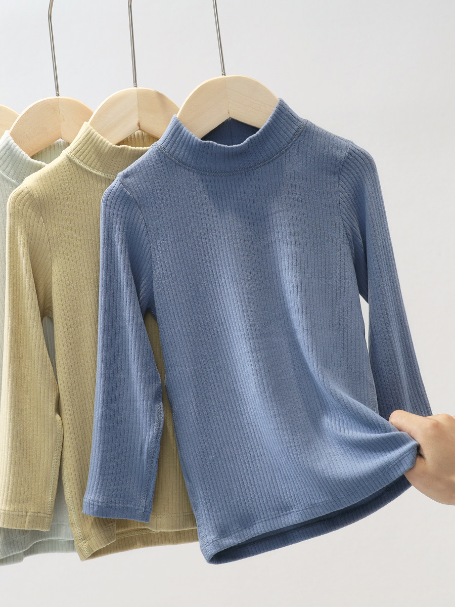 BOYS T-SHIRTS LONG-SLEEVED BABY AUTUMN CLOTHES SINGLE TOPS BABY UNDERWEAR GIRLS WARMTH CHILDRENS UNDERWEAR SPRING AND AUTUMN BASES