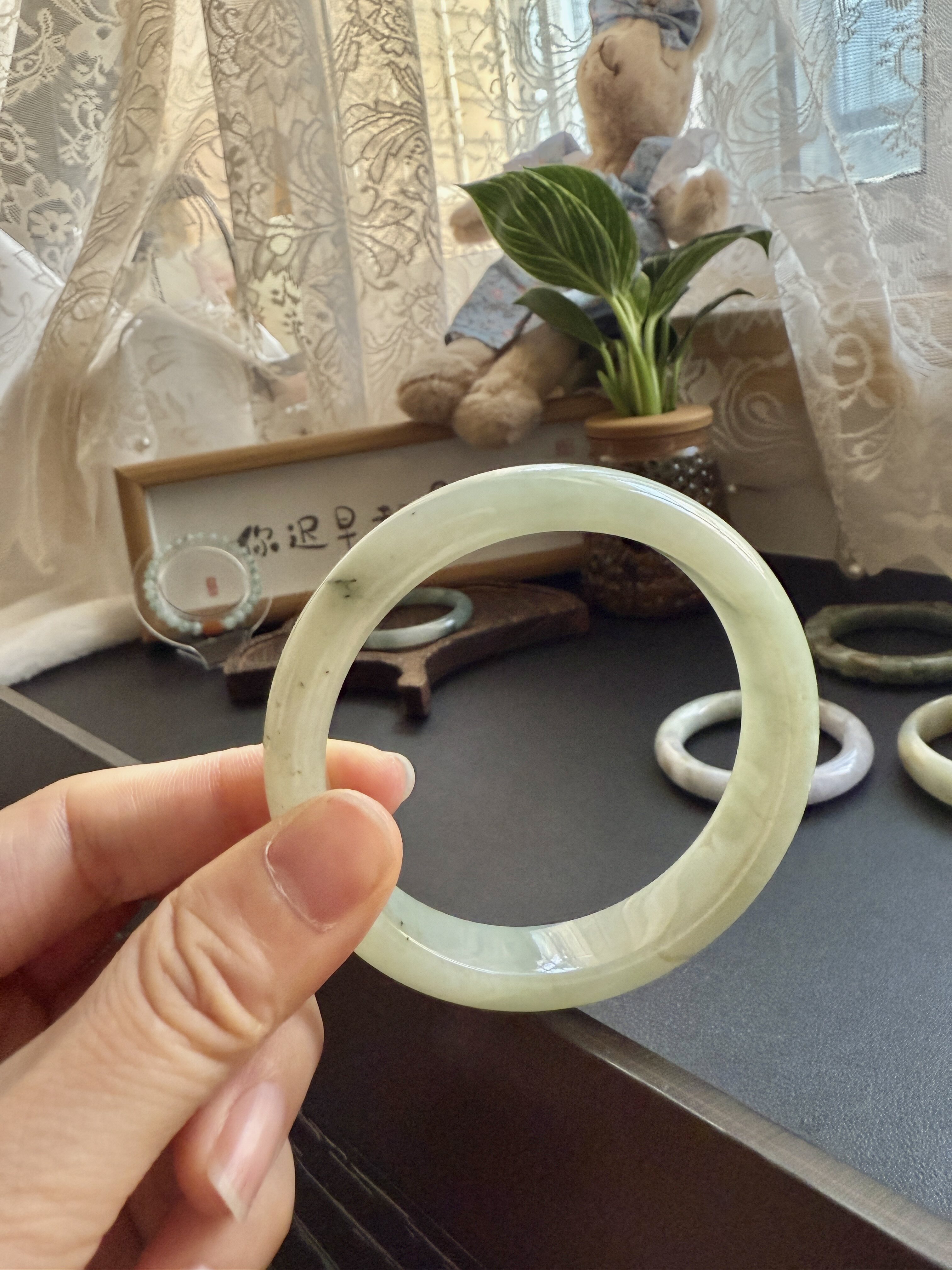 【胶滴滴】缅a 翡翠手镯   56.9起胶   完整