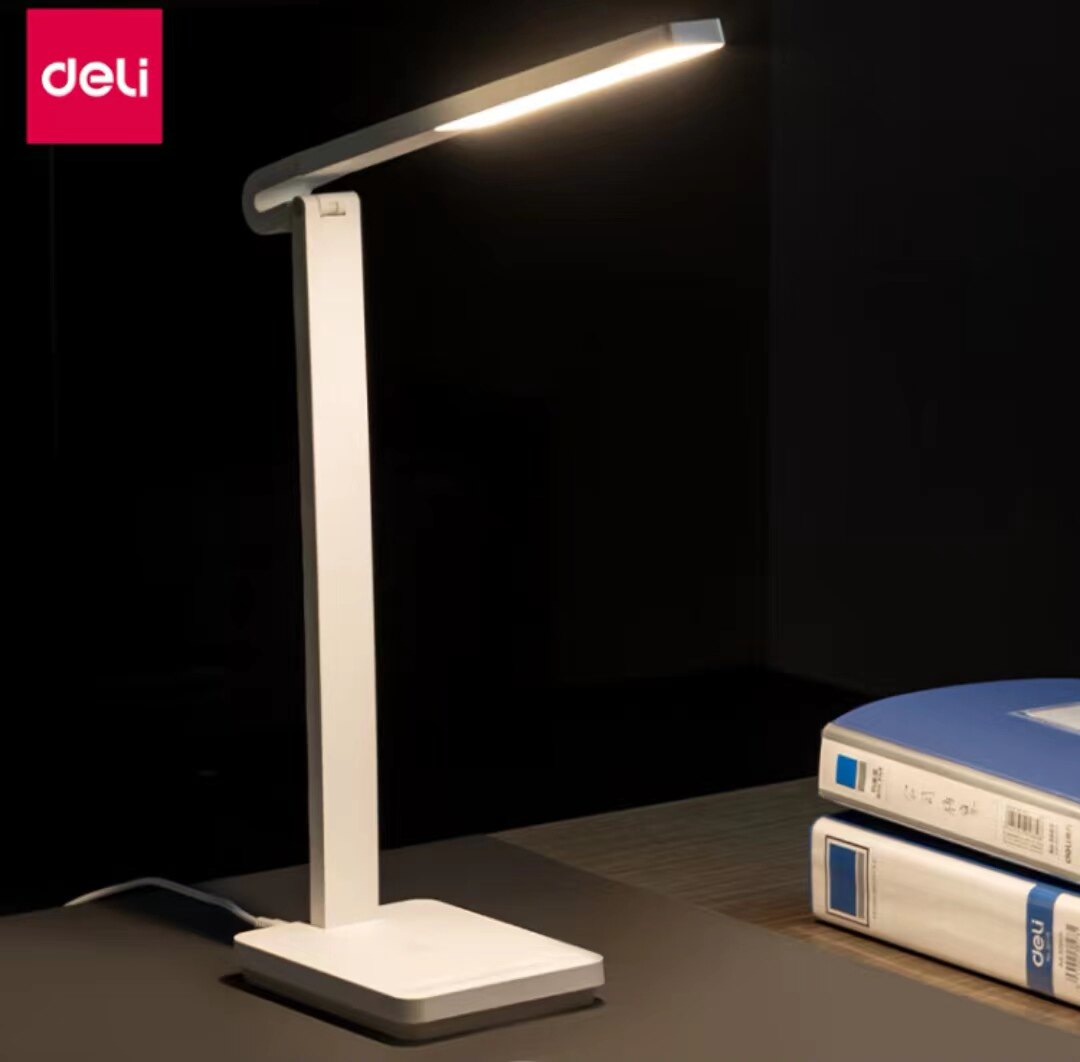 得力led台灯a级学生爱护学习书桌爱眼寝室阅读三档调光多角度4312