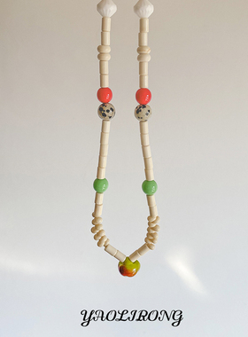 YAOLIRONG原创设计“游园会”韩版小清新ins风捷克珠树脂串珠项链