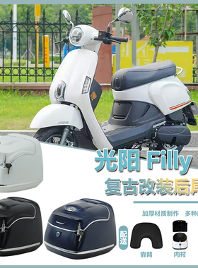 适用于25款光阳Filly 50摩托车后尾箱复古38L踏板车FILLY改装配件