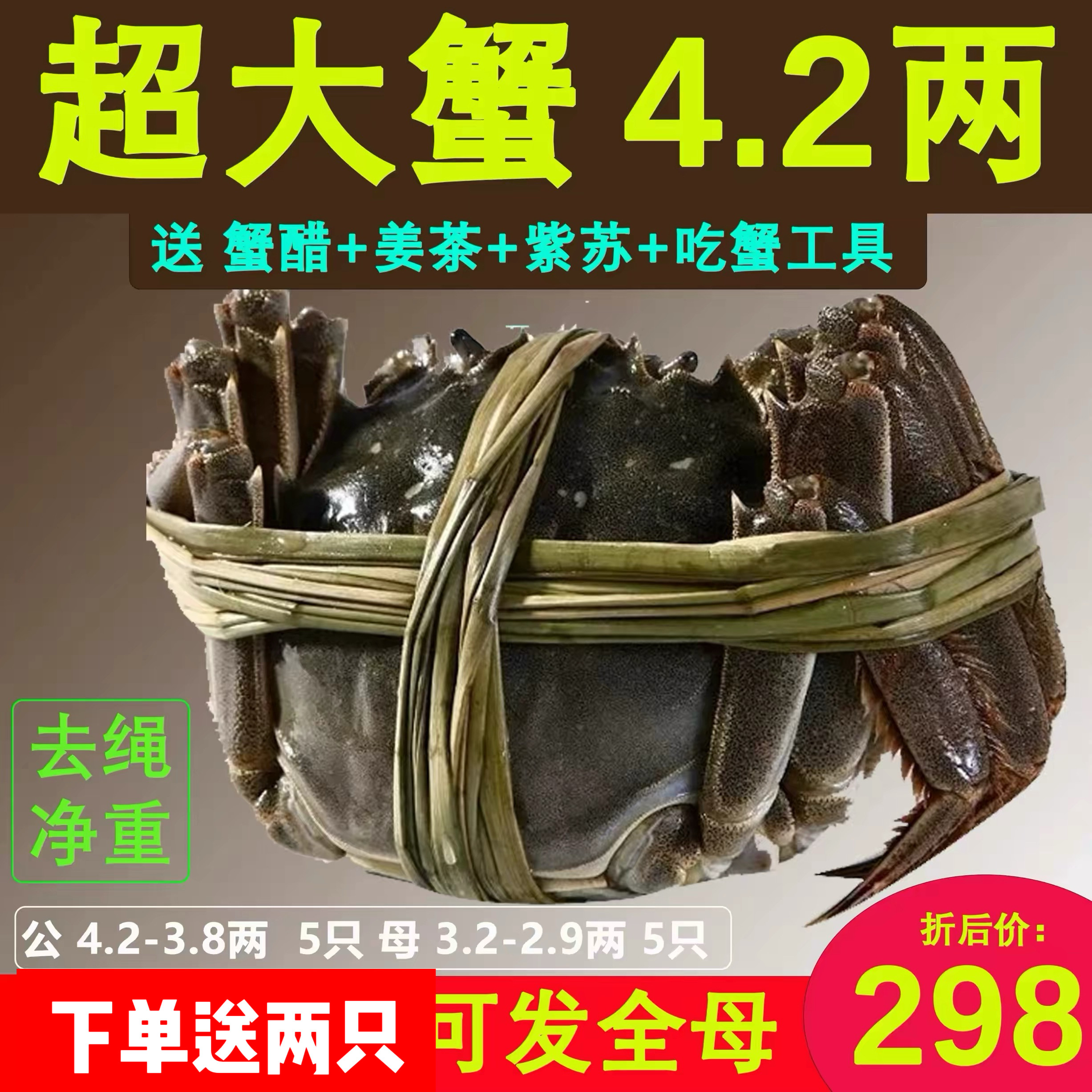 武汉大闸蟹梁子湖附近螃蟹可全母