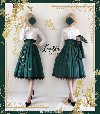 taobao agent [Semotaro] Original Tea warm tea autumn and winter suede pleated elegant high -waisted half skirt