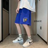 夏季宽松垂感华夫格小老虎印花运动休闲裤子男女短裤A682P35控48，男装牛仔裤，电商A268