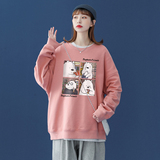 中性秋季新款现货笑脸宽松情侣圆领卫衣男女潮W6101P25控38，男装卫衣，电商A268