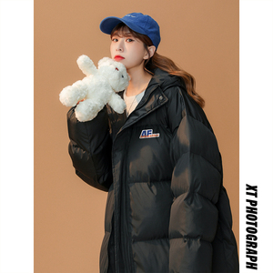 中性 冬季慵懒宽松连帽长款羽绒服外套新款 YR6150 P285 控358,男装羽绒服,电商A268