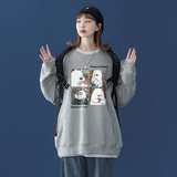 中性秋季新款现货笑脸宽松情侣圆领卫衣男女潮W6101P25控38，男装卫衣，电商A268
