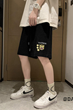 中性风夏季宽松垂感华夫格运动休闲裤子男女短裤A682P35控48，男装牛仔裤，电商A268