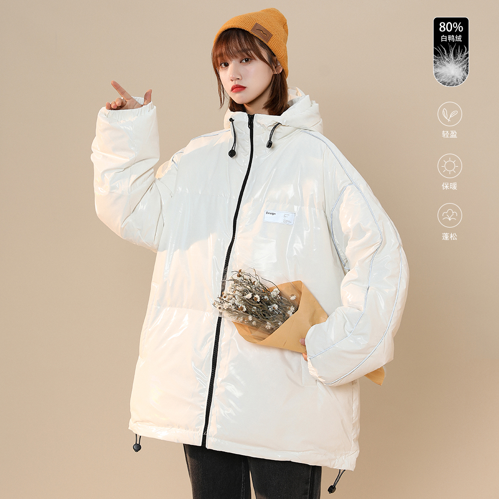 中性风冬季字母印花宽松连帽羽绒服羽绒外套潮YR101P255控299，男装羽绒服，电商A268