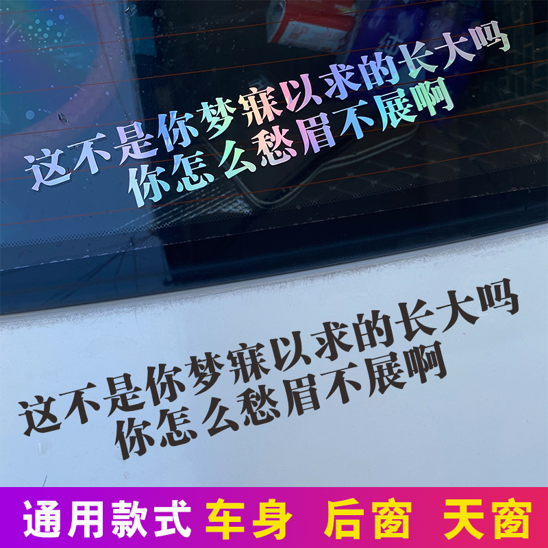 这不是你梦寐以求的生活吗 你怎么愁眉不展啊 个性后玻璃汽车贴纸