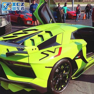 兰博基尼大牛IP750专用新款 SVJ极速闪电标志汽车贴纸拉花黑红车贴