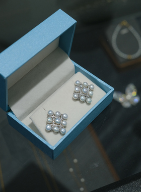 流素losu.925银天然珍珠复古轻奢新款精致耳钉