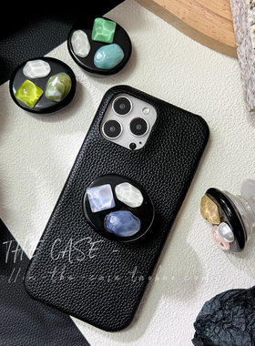 InTheCase 性冷淡风小红书抖黑玛瑙异形石伸缩气囊粘贴式手机支架