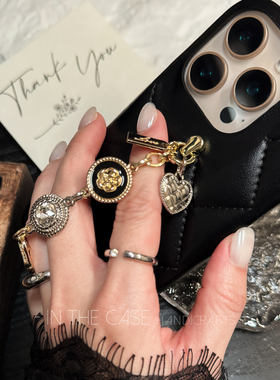 InTheCase法式轻奢黑金手指链iphone17promax防摔手机壳适用苹果