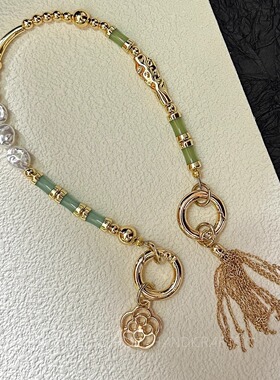 InTheCase 原创设计新中式14k金流苏玉竹节防摔手机链通用款挂绳