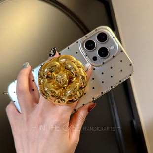 InTheCase法式 复古山茶花iphone17promax波点全包手机壳适用苹果