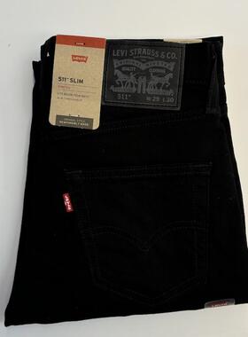 现货Levi's/李维斯男511黑色水洗修身牛仔裤春夏款045112694