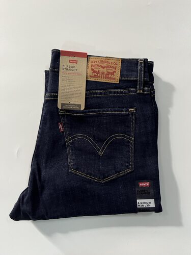 现货Levi's/李维斯女深蓝水洗直筒牛仔裤春夏款392500061#2