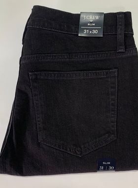 现货J.CREW男黑灰色水洗修身小脚牛仔裤#AA019
