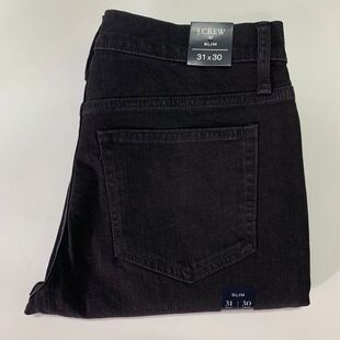 现货J.CREW男黑灰色水洗修身小脚牛仔裤#AA019