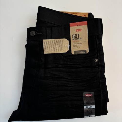 现货Levi's/李维斯501纯棉黑色水洗直筒牛仔裤秋冬款005010638