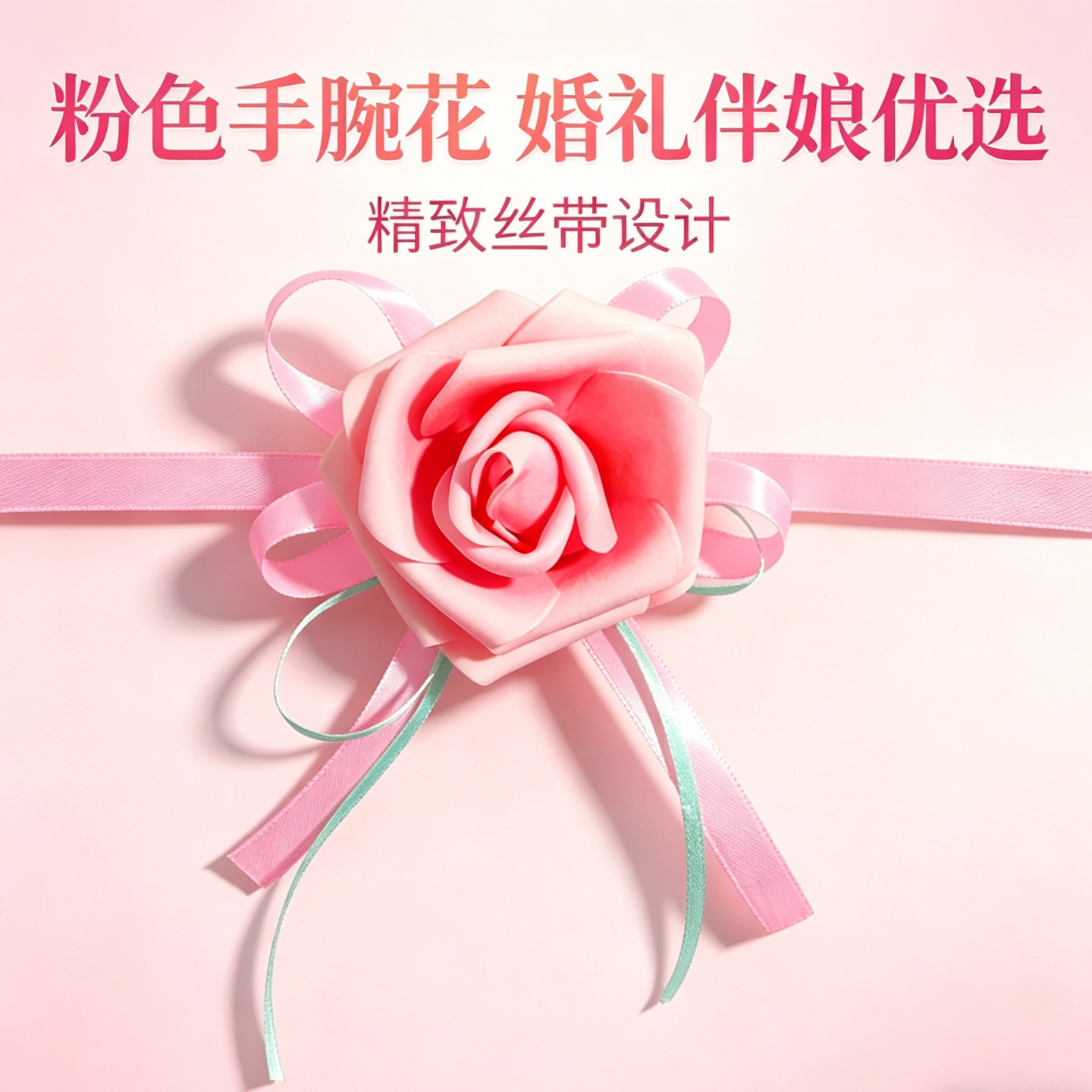 软玫瑰花仿真花假花新娘手腕花伴手腕花