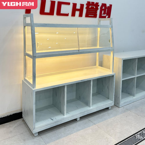 日式做旧款面包柜手工擦色展示柜