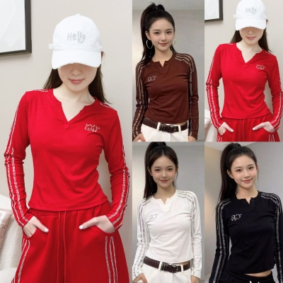 2026春季新款广场舞服V领长袖舞蹈服烫钻修身打底上衣跳舞表演服