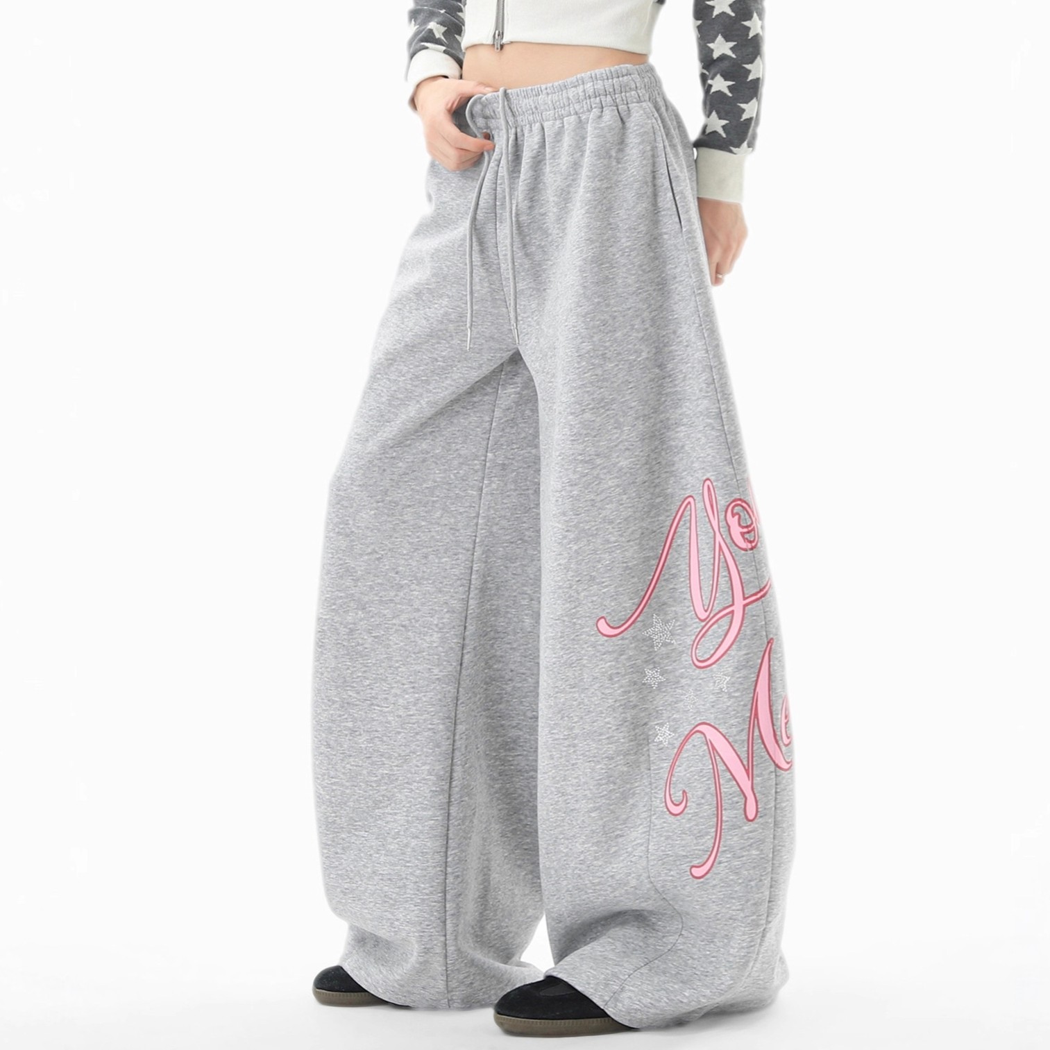 2025秋冬新款广场舞裤美式字母印花卫裤宽松弯刀裤阔腿裤曳步舞裤,女装/女士精品,卫裤,淘宝优惠券,粉丝福利购,淘宝优惠卷