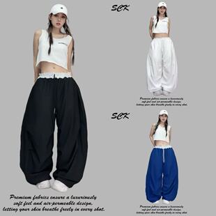 2577款 嘻哈蕾丝拼接阔腿爵士街舞休闲裤 时超康SHI.CHAO.KANG美式