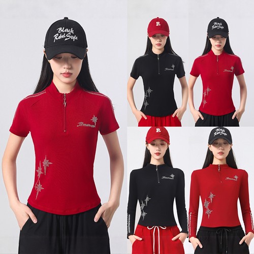 2026春季新款广场舞服装女士长袖上衣拉链薄绒运动舞蹈服休闲烫钻