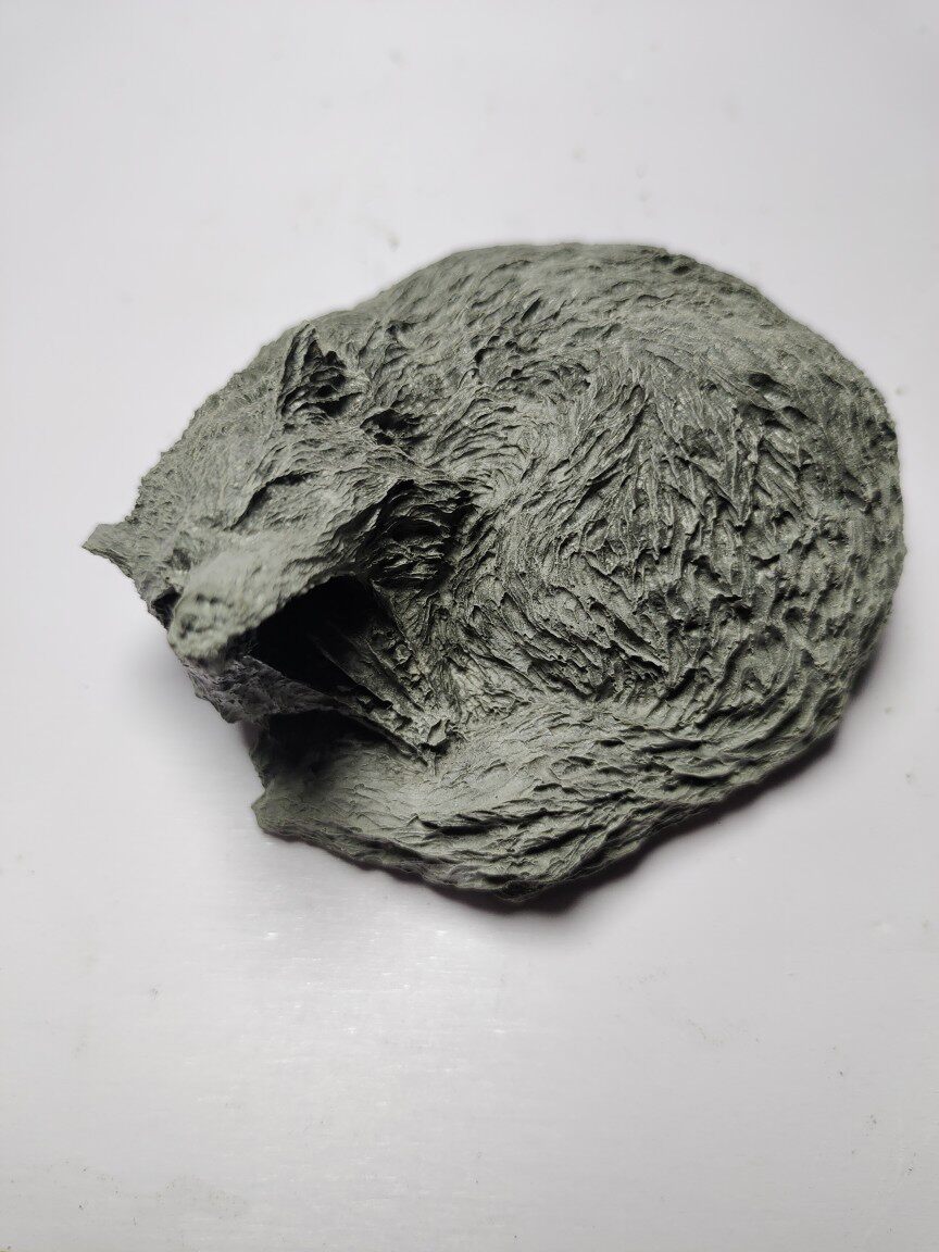 水泥制手工迷你野狼摆件水族鱼缸造景微景观茶宠装饰个性创意