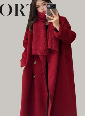 正品2026秋冬女韩版美拉德双面羊绒大衣小个子宽松高级感毛呢外套