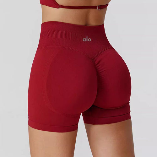 ALO高腰紧身蜜桃臀健身瑜伽短裤