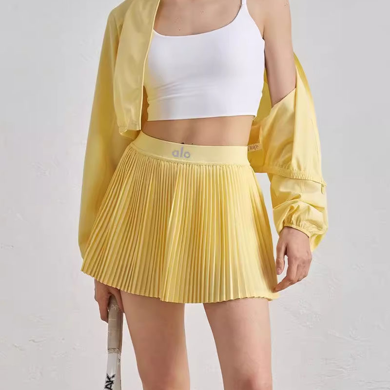 ALO夏季高腰显瘦瑜伽短裙防走光运动网球裙休闲外穿羽毛球百褶裙,运动/瑜伽/健身/球迷用品,瑜伽短裙,淘宝优惠券,粉丝福利购,淘宝优惠卷